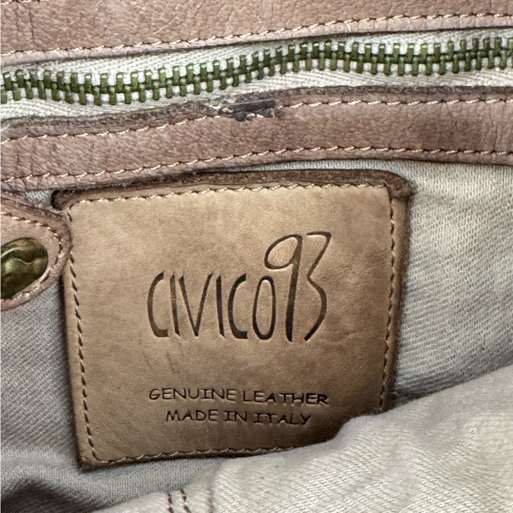 Civico 93 Genuine Leather Woven Flap Crossbody Bag Brown Made in Italy - Picture 10 of 12